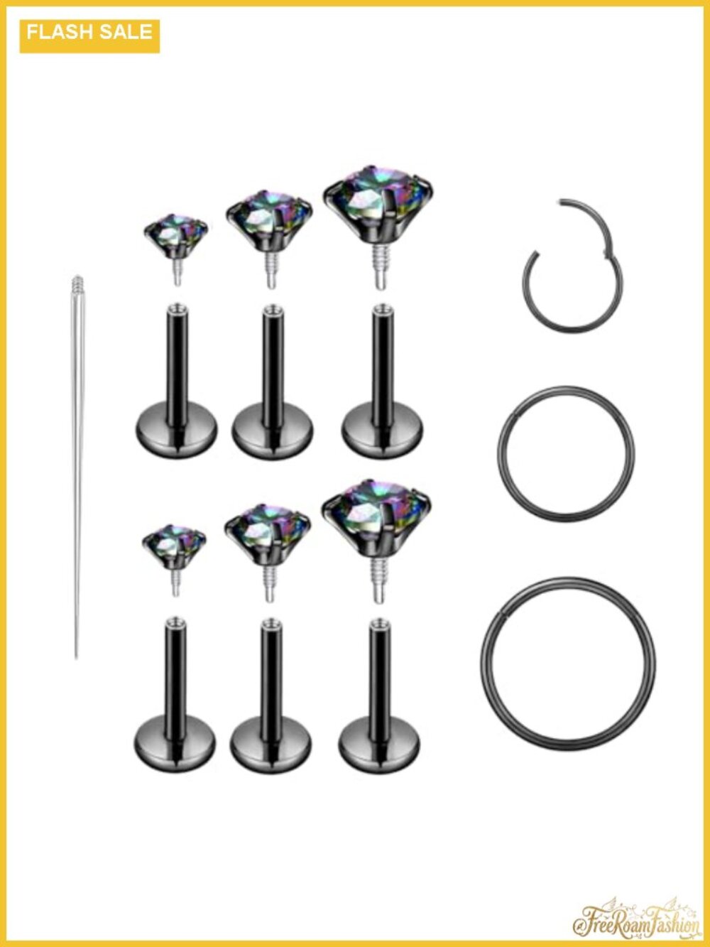 316L Surgical Steel Piercing Jewelry Set for Nose, Lip, Septum, Ear